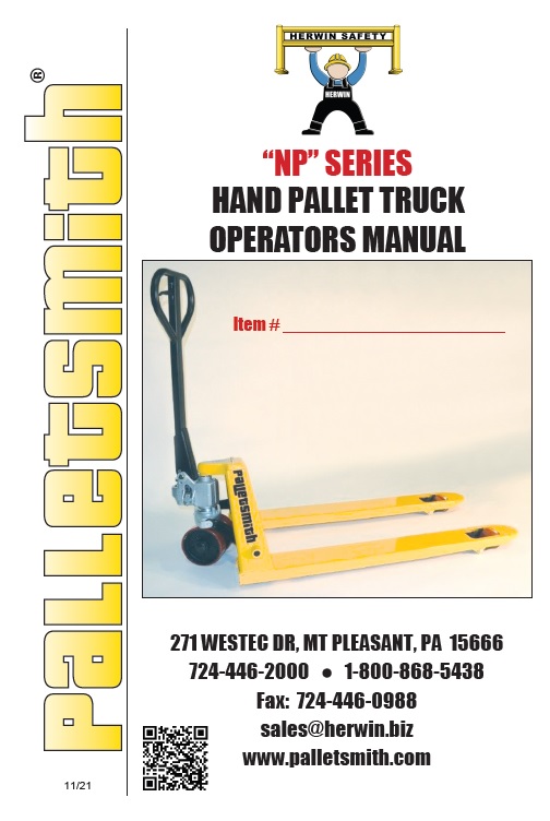 palletsmith np series manual herwin safety inc